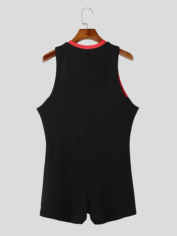 Mens Digital Print Colorblock Bodysuit SKUK99779 sold by Incerunmen product image thumbnail 5