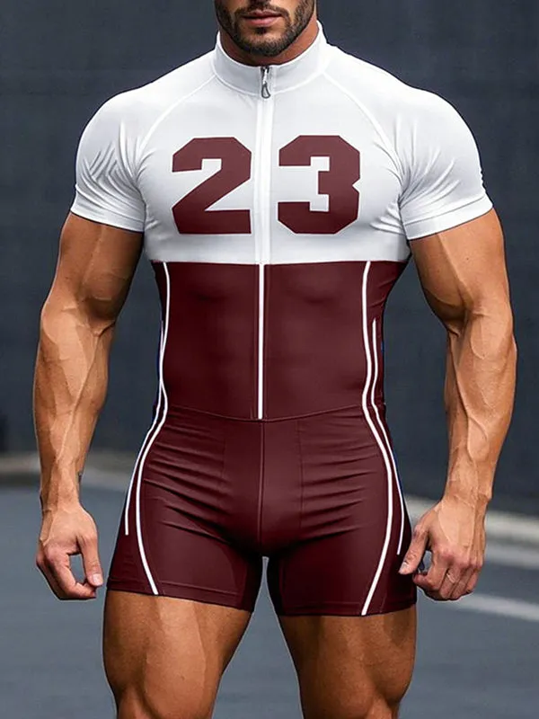 Mens Digital Print Slim-Fit Bodysuit SKUK99010 sold by Incerunmen product image thumbnail 3