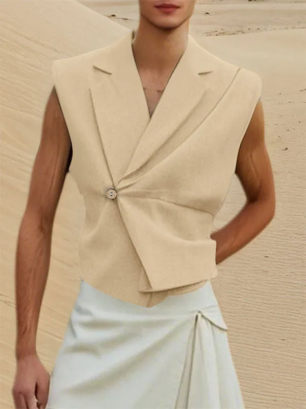 Mens Solid Color Casual Sleeveless Waistcoat SKUL10716 sold by Incerunmen