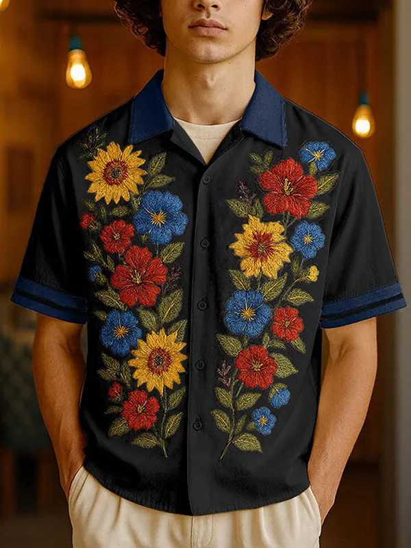 Mens Floral Print Short Sleeve Shirt SKUL12879 sold by Incerunmen