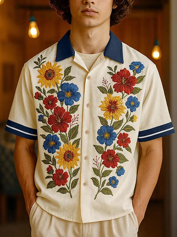 Mens Floral Print Short Sleeve Shirt SKUL12879 sold by Incerunmen product image thumbnail 3