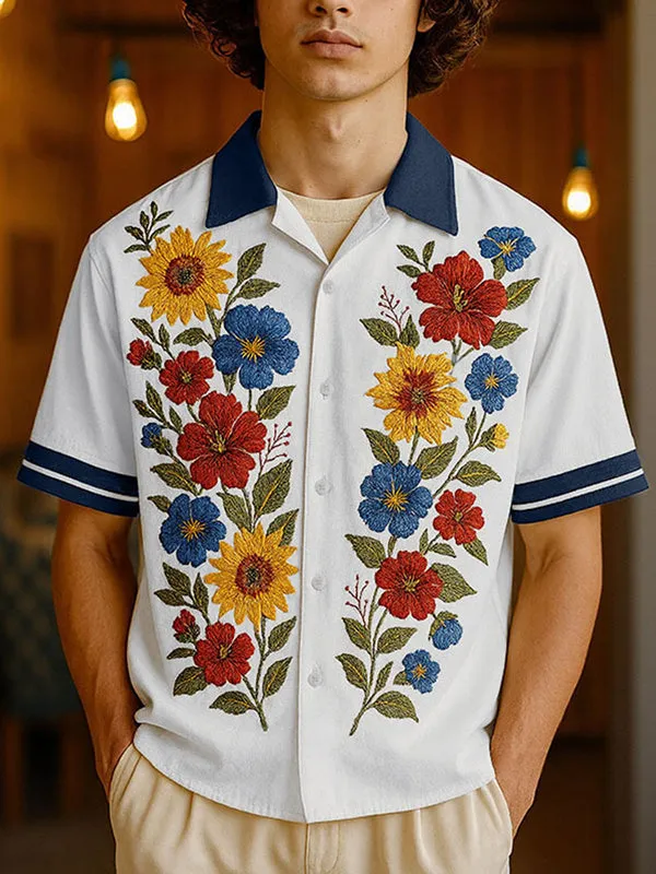 Mens Floral Print Short Sleeve Shirt SKUL12879 sold by Incerunmen product image thumbnail 2