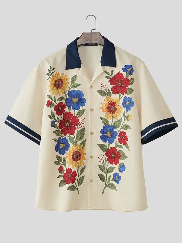 Mens Floral Print Short Sleeve Shirt SKUL12879 sold by Incerunmen product image thumbnail 4