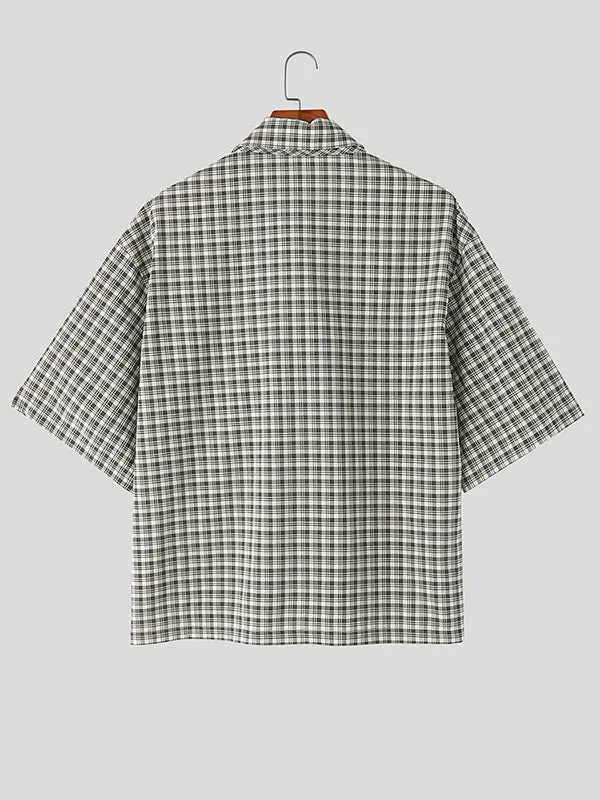 Mens Plaid Short Sleeve Shirt SKUL12913 sold by Incerunmen product image thumbnail 5