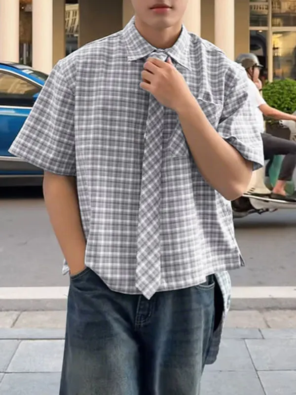 Mens Plaid Short Sleeve Shirt SKUL12913 sold by Incerunmen product image thumbnail 2