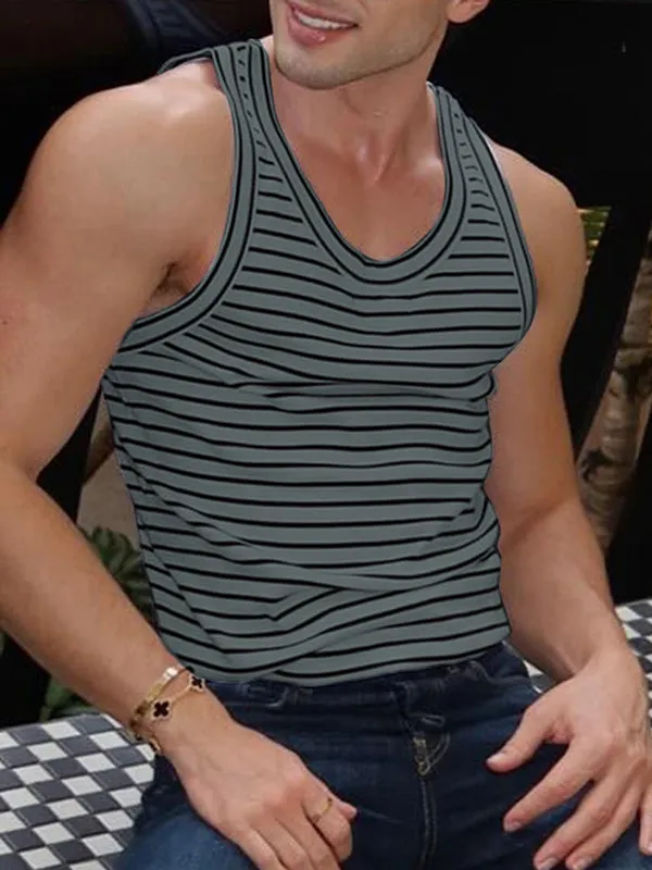 Mens Striped Colorblock Casual Tank SKUL03123 sold by Incerunmen product image thumbnail 3