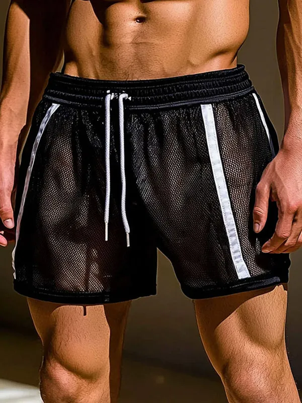 Mens Striped Hollow Out Casual Short SKUL12741 sold by Incerunmen