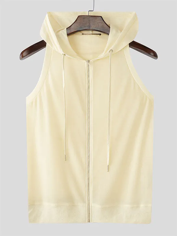 Mens Solid Color Sheer Mesh Hooded Tank SKUL10706 sold by Incerunmen product image thumbnail 5