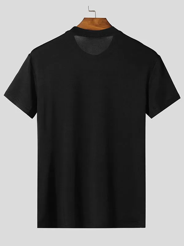 Mens Shiny Colorblock Short Sleeve T-Shirt SKUL13868 sold by Incerunmen product image thumbnail 5