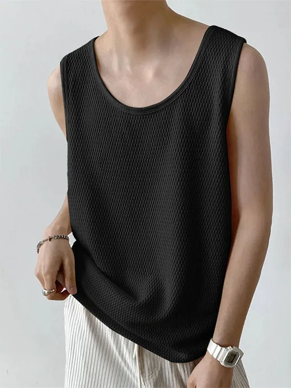 Mens Solid Color Textured Casual Tank SKUL12926 sold by Incerunmen product image thumbnail 2