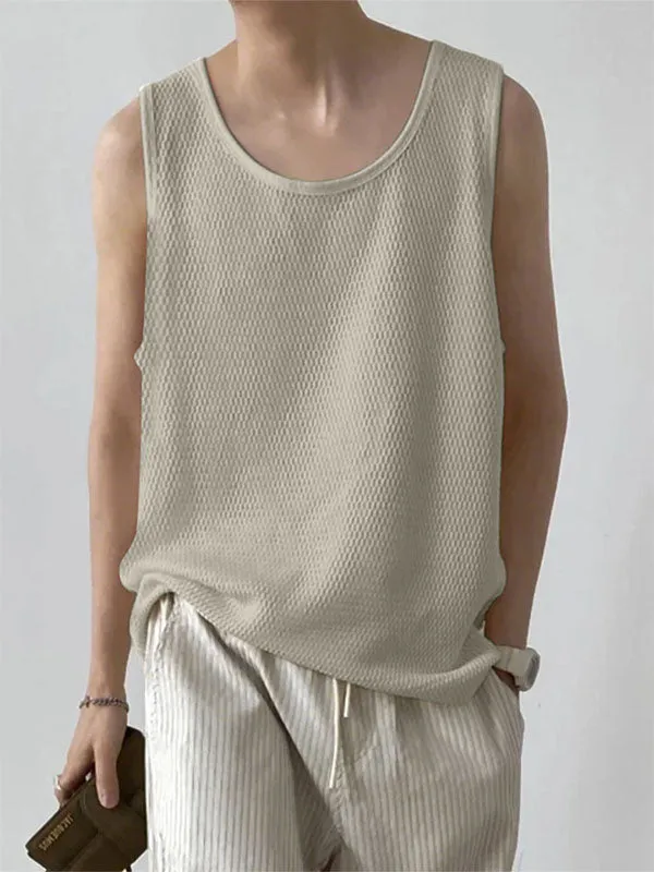 Mens Solid Color Textured Casual Tank SKUL12926 sold by Incerunmen product image thumbnail 5