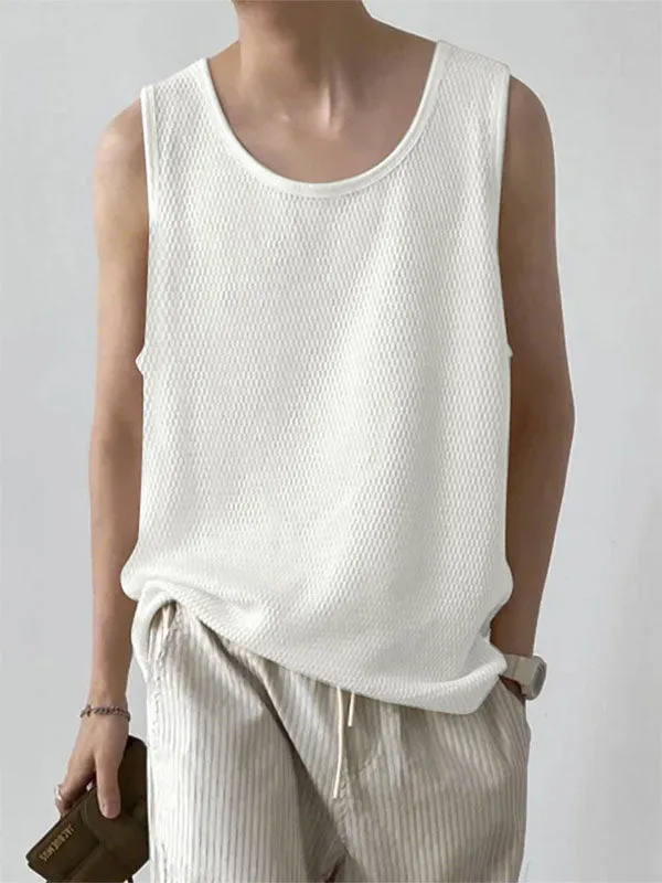 Mens Solid Color Textured Casual Tank SKUL12926 sold by Incerunmen product image thumbnail 3