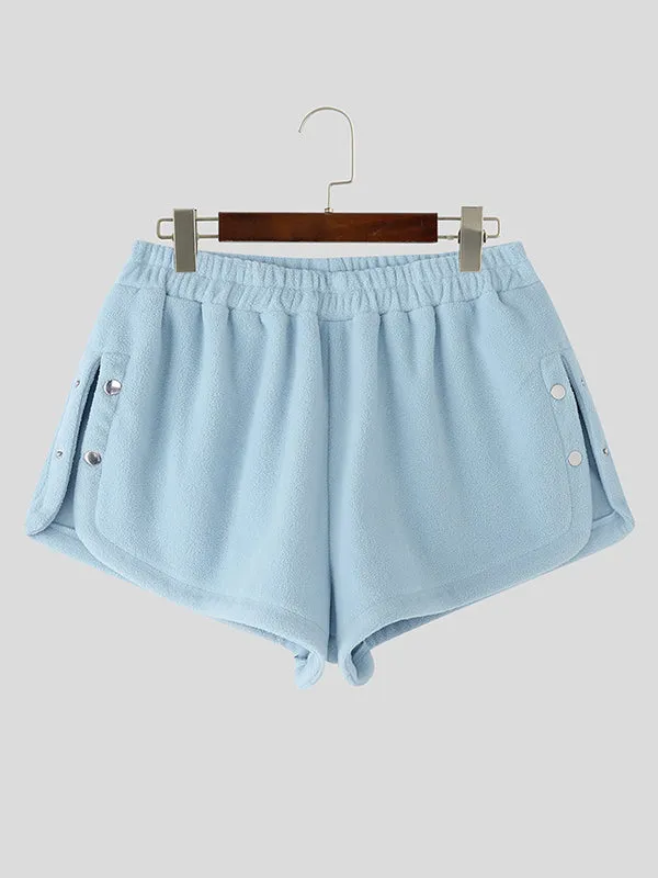Mens Solid Color Plush Slit Casual Short SKUL12867 sold by Incerunmen product image thumbnail 4