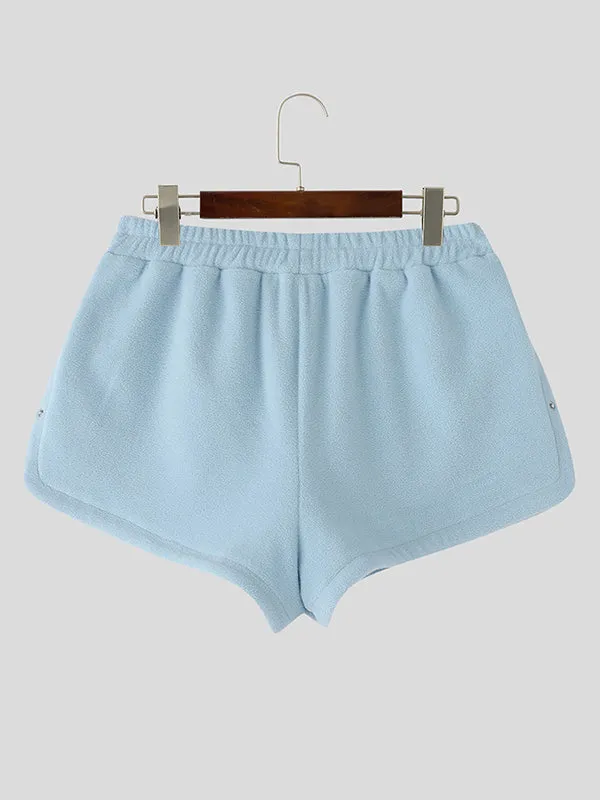 Mens Solid Color Plush Slit Casual Short SKUL12867 sold by Incerunmen product image thumbnail 5
