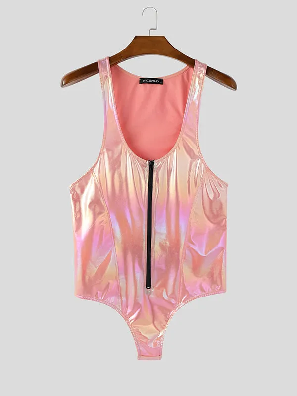 Mens Shiny Zipper Sleeveless Bodysuit SKUL12749 sold by Incerunmen product image thumbnail 4
