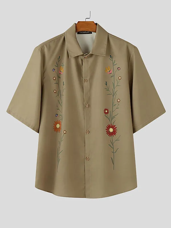 Mens Floral Print Casual Short-Sleeve Shirt SKUL07587 sold by Incerunmen product image thumbnail 4