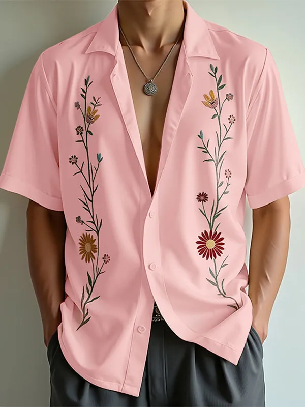 Mens Floral Print Casual Short-Sleeve Shirt SKUL07587 sold by Incerunmen product image thumbnail 2