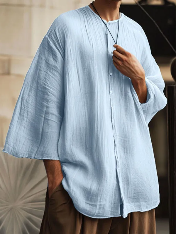 Mens Solid Textured Long Sleeve Shirt SKUL11791 sold by Incerunmen product image thumbnail 3