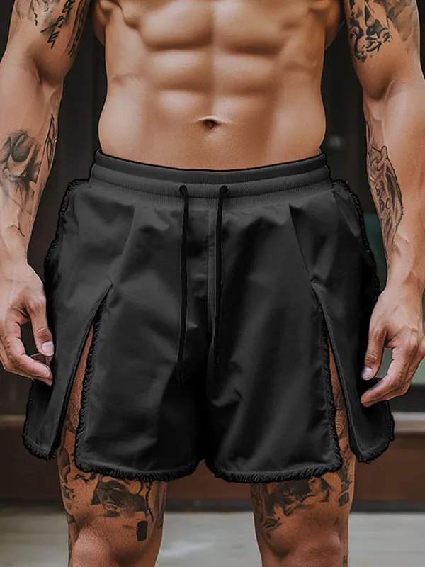 Mens Solid Color Slit Casual Short SKUL12449 sold by Incerunmen