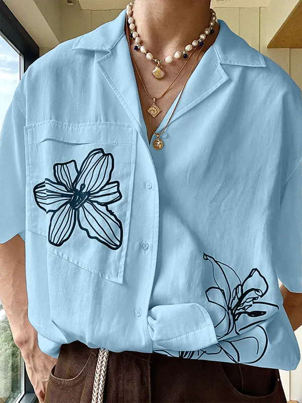Mens Floral Print Short Sleeve Shirt SKUL06582 sold by Incerunmen product image thumbnail 3