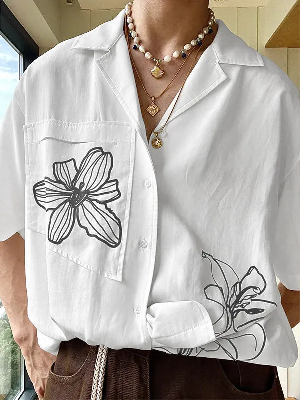 Mens Floral Print Short Sleeve Shirt SKUL06582 sold by Incerunmen