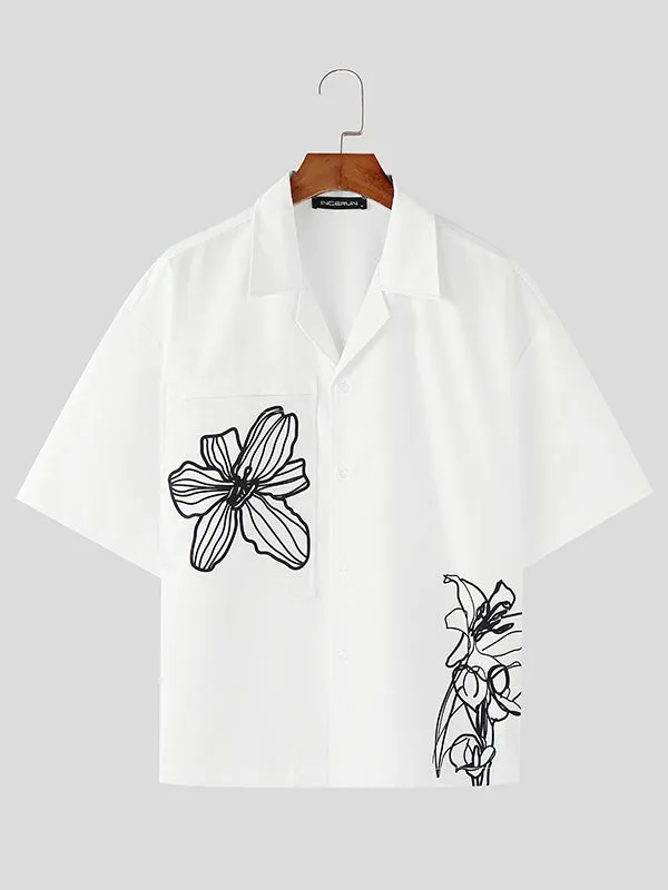 Mens Floral Print Short Sleeve Shirt SKUL06582 sold by Incerunmen product image thumbnail 4