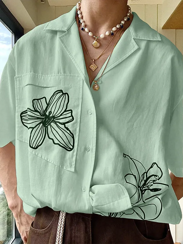 Mens Floral Print Short Sleeve Shirt SKUL06582 sold by Incerunmen product image thumbnail 2
