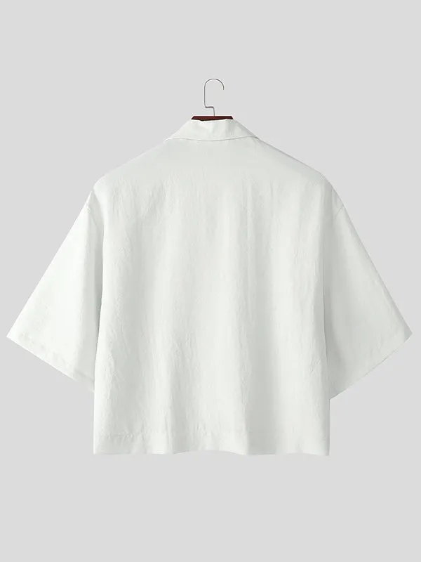 Mens Solid Color Casual Short-Sleeve Shirt SKUL10729 sold by Incerunmen product image thumbnail 5