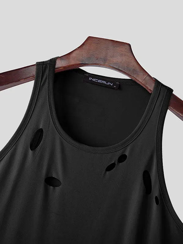 Mens Solid Color Cutout Casual Tank SKUL04418 sold by Incerunmen product image thumbnail 5