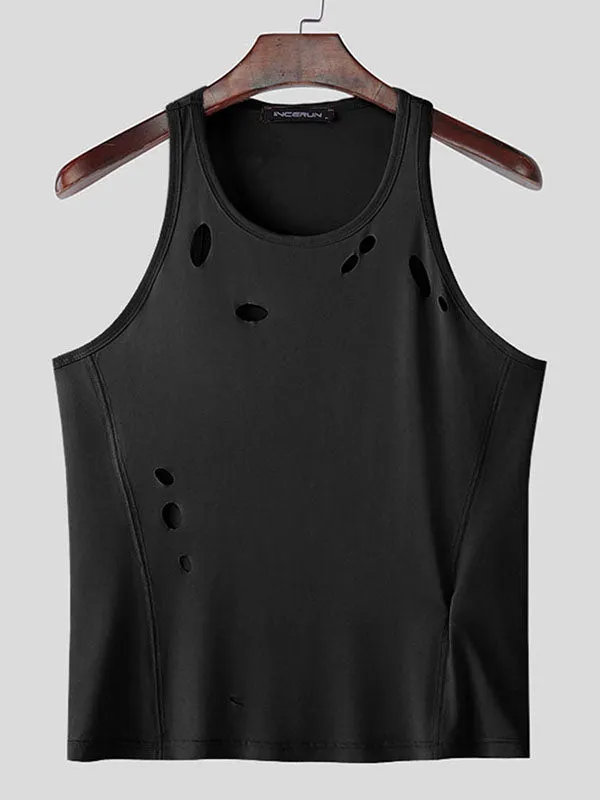 Mens Solid Color Cutout Casual Tank SKUL04418 sold by Incerunmen product image thumbnail 3