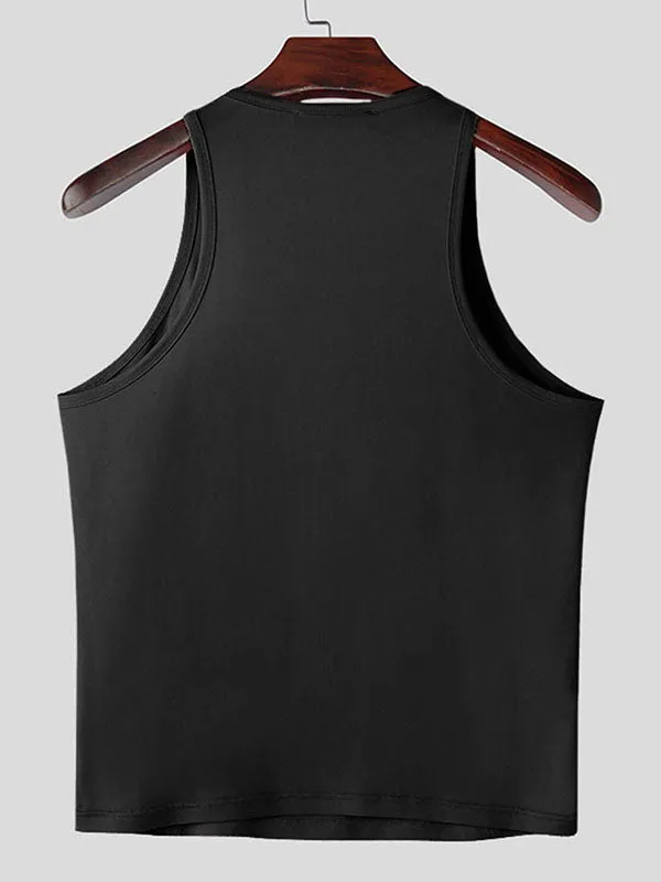 Mens Solid Color Cutout Casual Tank SKUL04418 sold by Incerunmen product image thumbnail 4