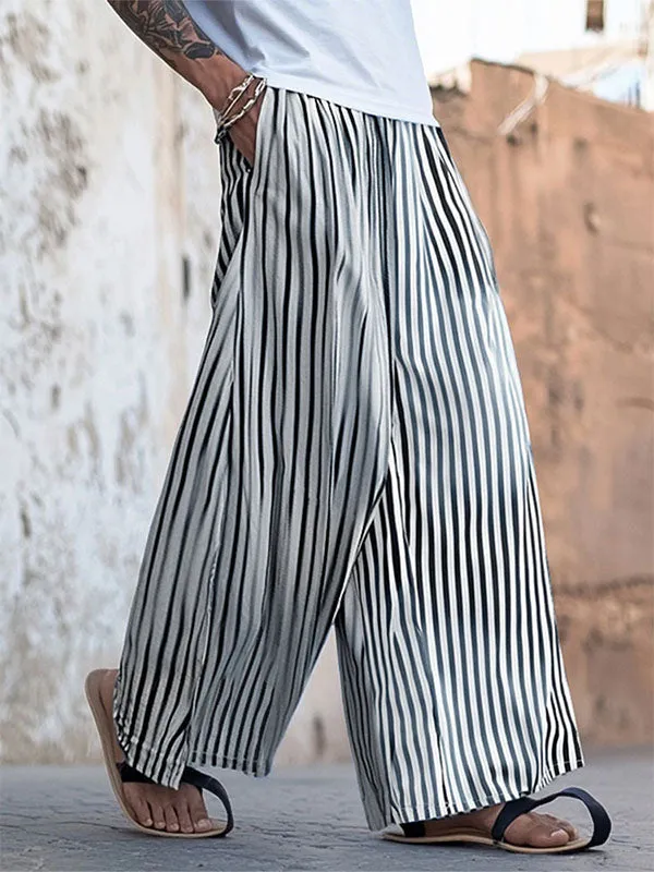 Mens Striped Wide-Leg Casual Pant SKUL10698 sold by Incerunmen