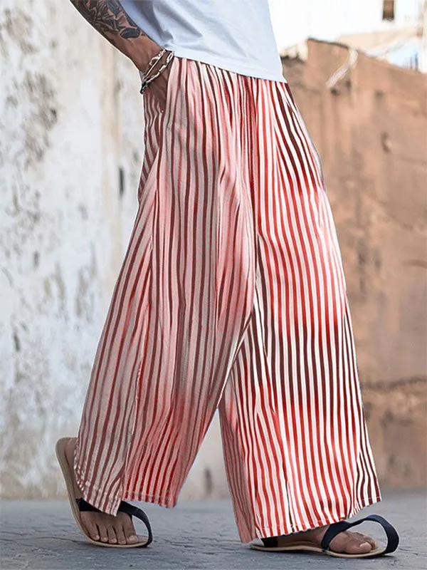 Mens Striped Wide-Leg Casual Pant SKUL10698 sold by Incerunmen product image thumbnail 3