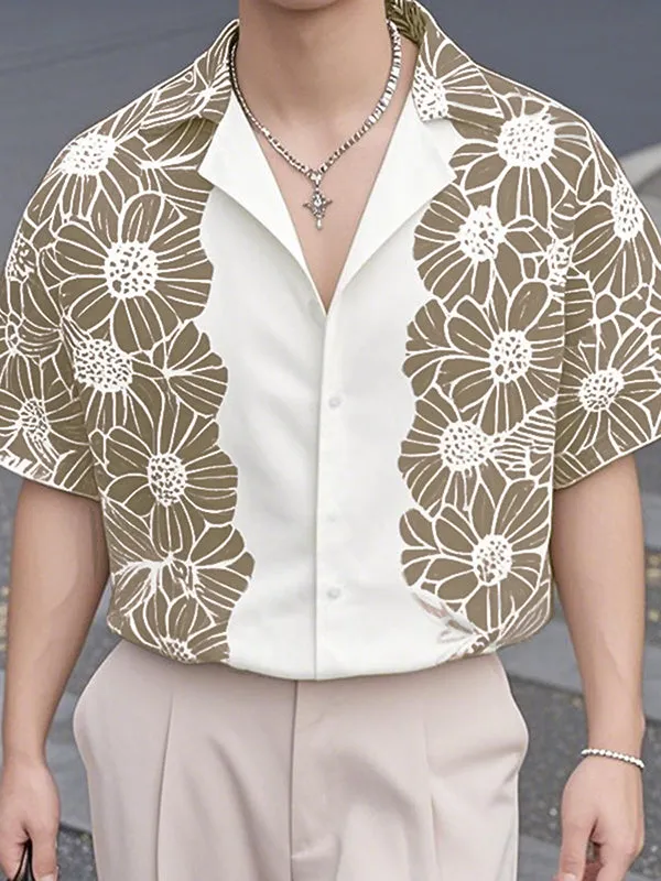 Mens Lace Patchwork Short Sleeve Shirt SKUL08489 sold by Incerunmen product image thumbnail 3
