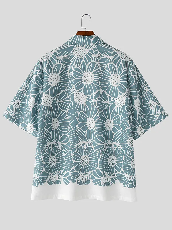 Mens Lace Patchwork Short Sleeve Shirt SKUL08489 sold by Incerunmen product image thumbnail 5