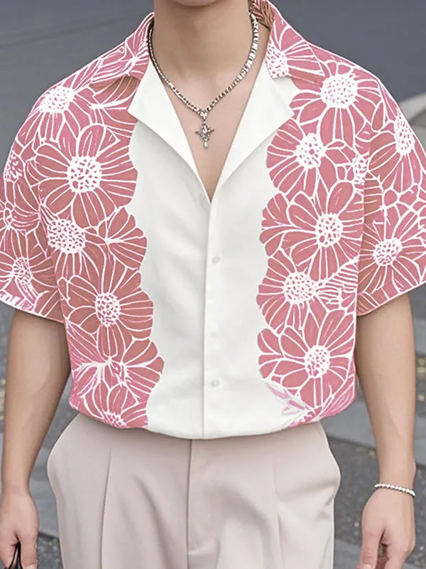 Mens Lace Patchwork Short Sleeve Shirt SKUL08489 sold by Incerunmen product image thumbnail 2