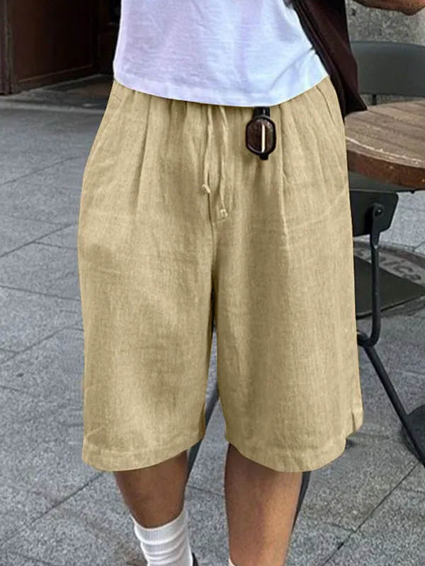 Mens Solid Linen Casual Short SKUL09462 sold by Incerunmen