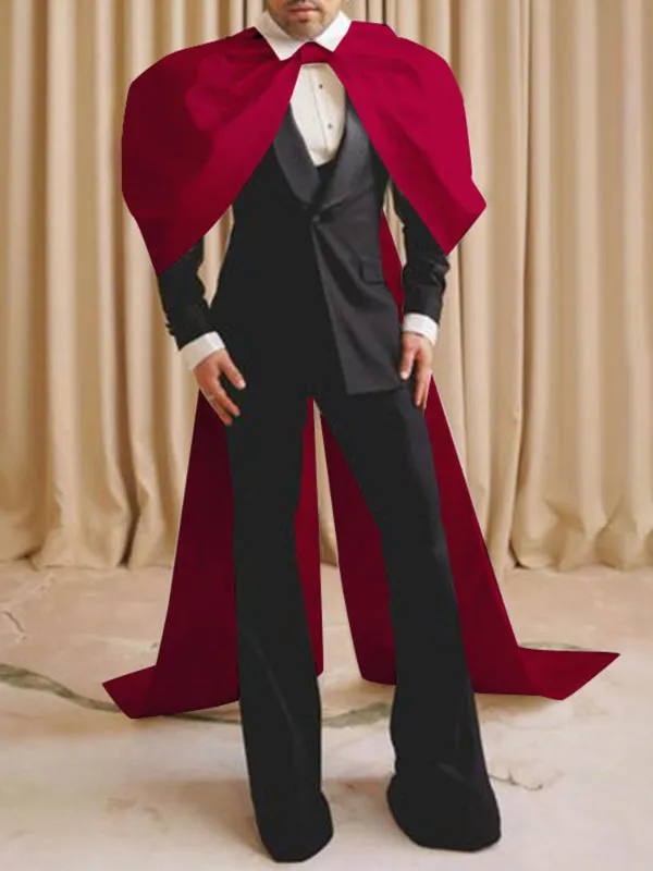 Mens Solid Color Split Hem Wide-Shoulder Cape SKUL08464 sold by Incerunmen product image thumbnail 3