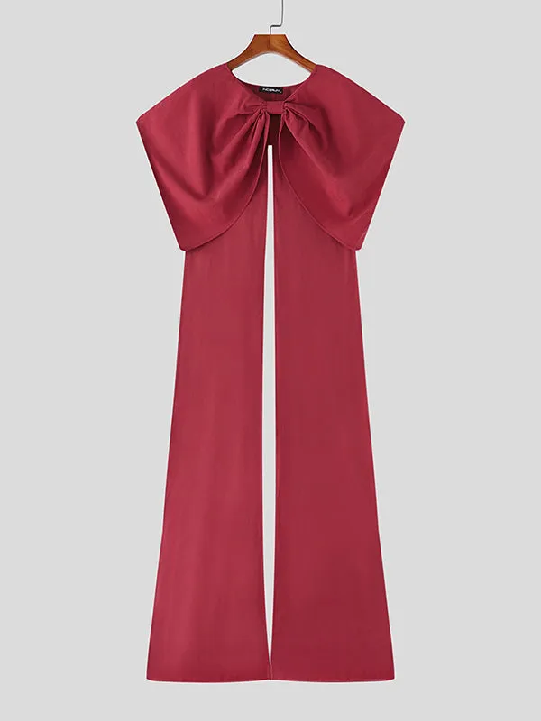 Mens Solid Color Split Hem Wide-Shoulder Cape SKUL08464 sold by Incerunmen product image thumbnail 4