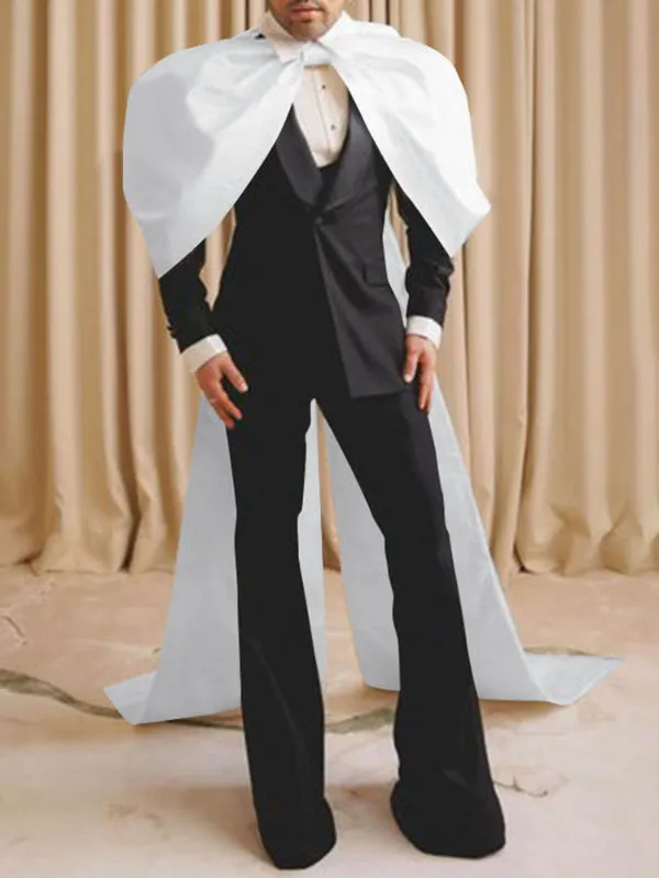 Mens Solid Color Split Hem Wide-Shoulder Cape SKUL08464 sold by Incerunmen product image thumbnail 2