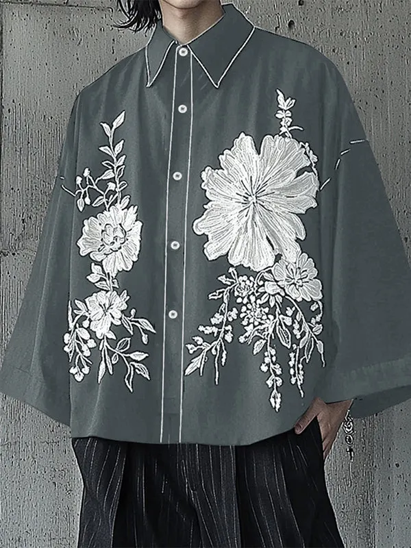 Mens Floral Print Flared Sleeve Shirt SKUL02404 sold by Incerunmen product image thumbnail 2