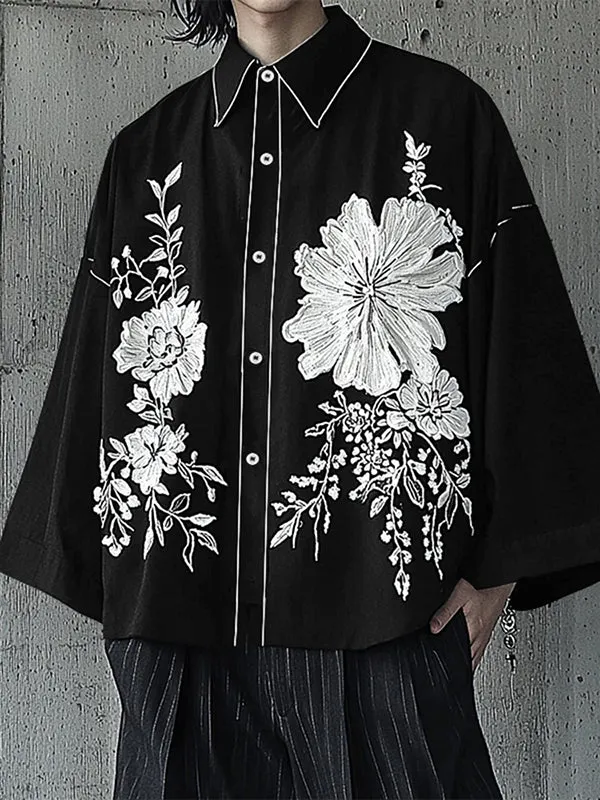 Mens Floral Print Flared Sleeve Shirt SKUL02404 sold by Incerunmen