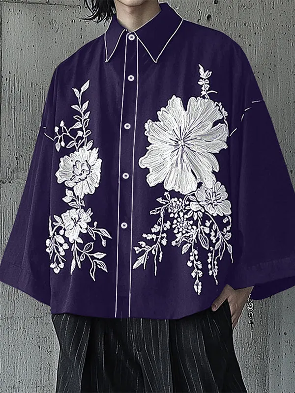 Mens Floral Print Flared Sleeve Shirt SKUL02404 sold by Incerunmen product image thumbnail 3