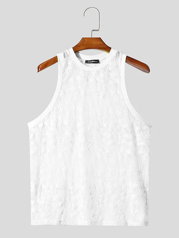 Mens Solid Color Sheer Mesh Tank SKUK95740 sold by Incerunmen product image thumbnail 4