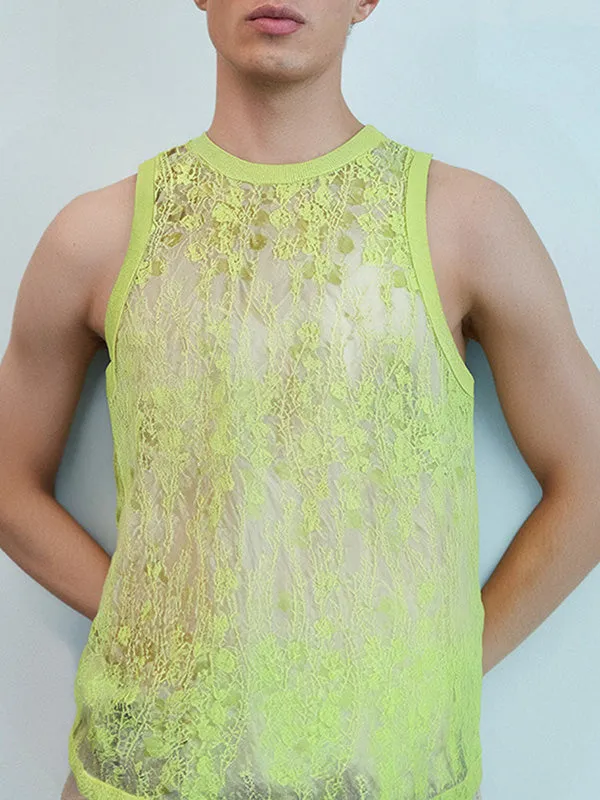 Mens Solid Color Sheer Mesh Tank SKUK95740 sold by Incerunmen product image thumbnail 3