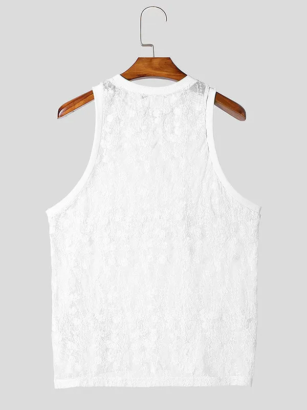 Mens Solid Color Sheer Mesh Tank SKUK95740 sold by Incerunmen product image thumbnail 5