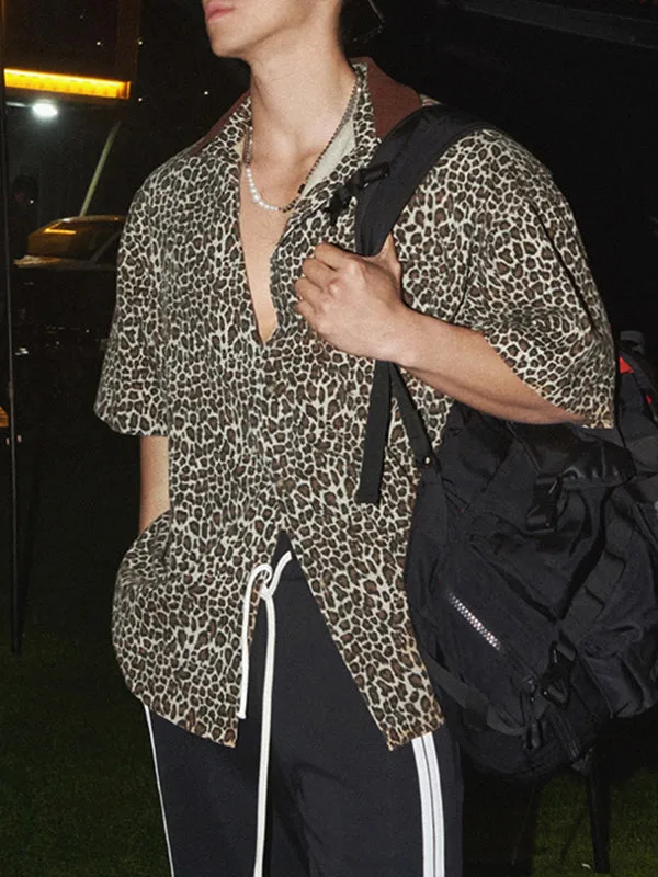 Mens Leopard Print Short Sleeve Shirt SKUL10755 sold by Incerunmen product image thumbnail 2