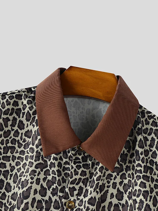 Mens Leopard Print Short Sleeve Shirt SKUL10755 sold by Incerunmen product image thumbnail 5