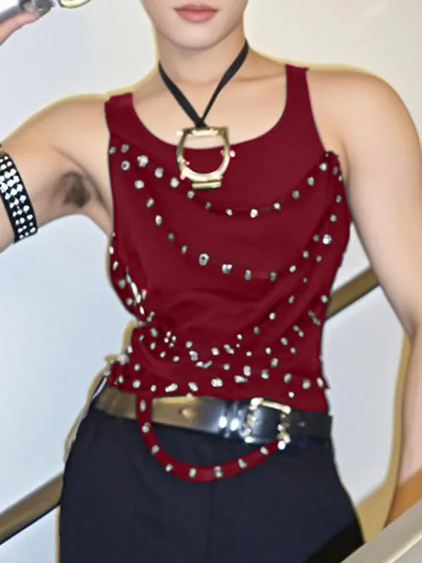 Mens Solid Color Metal Ring Patchwork Tank SKUL04414 sold by Incerunmen product image thumbnail 3