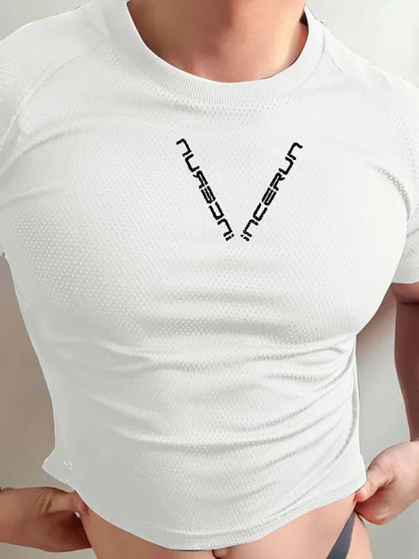 Mens Sheer Mesh Cropped Short Sleeve T-Shirt SKUK99938 sold by Incerunmen product image thumbnail 2